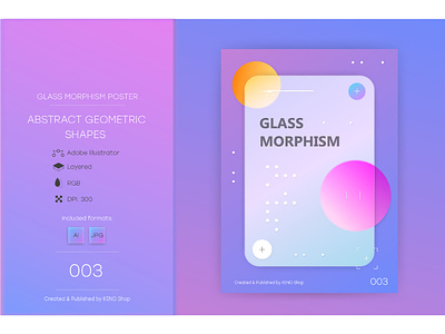 Glassmorphism abstract poster #003