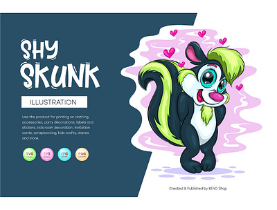 Cartoon Shy Skunk posing