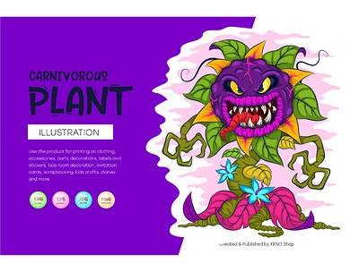 Cartoon carnivorous plant art