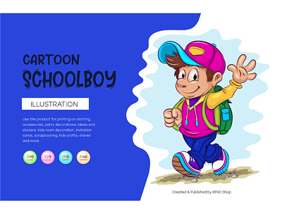Cartoon schoolboy. clipart