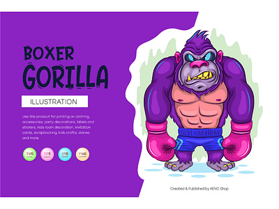 Cartoon Gorilla Boxer