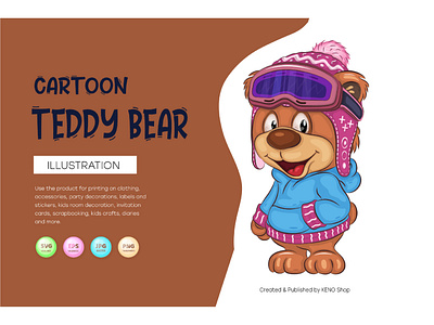 Cute Cartoon Teddy Bear. fur