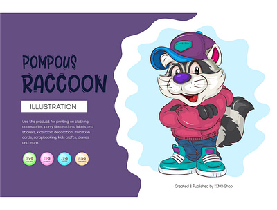 Pompous Cartoon Raccoon. comic