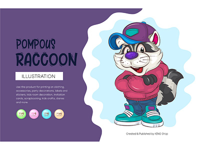 Pompous Cartoon Raccoon. comic