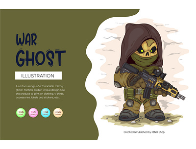 Cartoon War Ghost. war