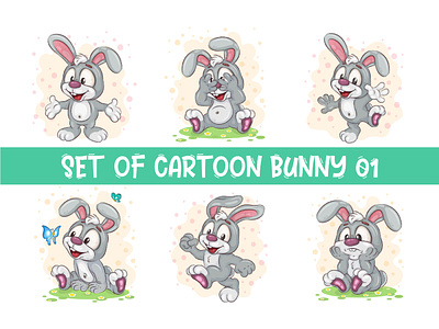 Set of Easter Bunny Image 01. rabbit