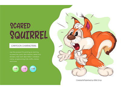 Scared Cartoon Squirrel.