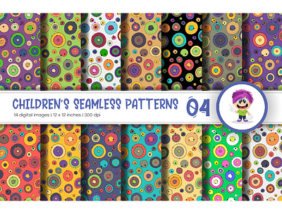 Cute Baby Seamless Patterns 04. ornamental