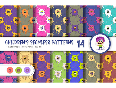 Cute Baby Seamless Patterns 14. ornamental