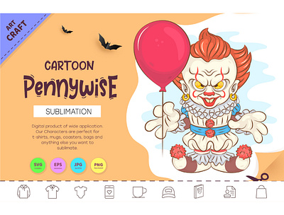 Cartoon Pennywise. clipart