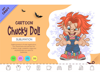 Cartoon Chucky Doll. clipart