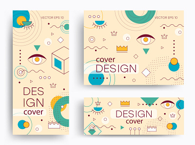 Brochures with memphis elements abstract branding brochure design creative design design illustration memphis design poster poster design typography
