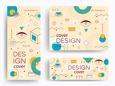 Brochures with memphis elements