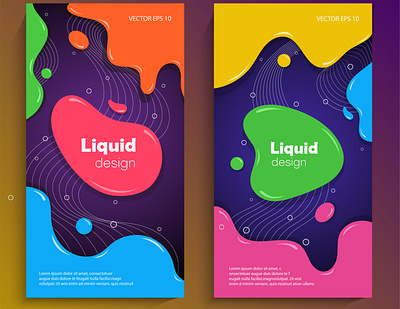 Bright design in liquid style 01 abstract banner brochure design bubble bubbles creative illustration liquid style poster design