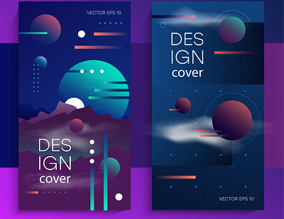 Abstract vector illustration of space abstract astronomy banner brochure design creative design galaxy illustration planets poster design space