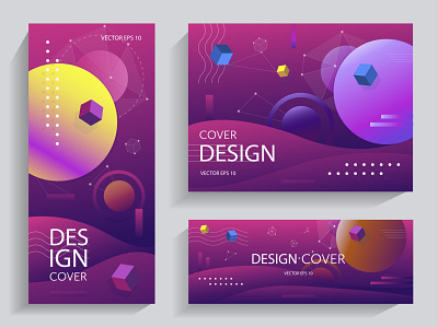 Creative design with gradients shapes abstract banner brochure design bubble creative design galaxy illustration poster poster design vector