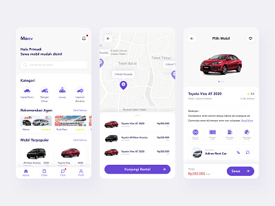 Moov - Rent Car Apps app car design mobile mobile app design mobile ui rental app ui ui design ux