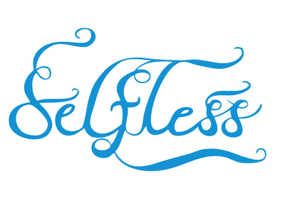 Selfless design hand drawn liagature swashes typography