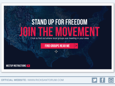 Local Groups Page design grassroots politics web design website
