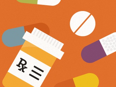 Prescription Pills illustration medicine pharmaceuticals pills rx