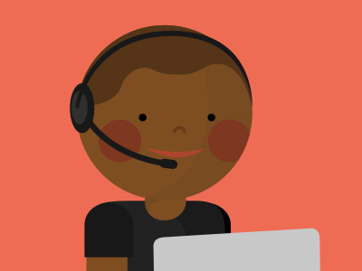 Talkin' on a headset customer service headset illustration laptop