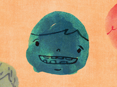 Blob-a-lob blob derrrr drawing face texture watercolor