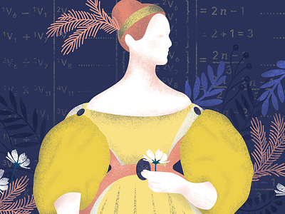 Ada Lovelace ada lovelace countess dress flowers google illustration mathematics profile texture victorian era