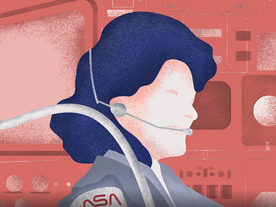 Sally Ride astronaut google illustration nasa sally ride shuttle space spaceship texture texture brushes women in space