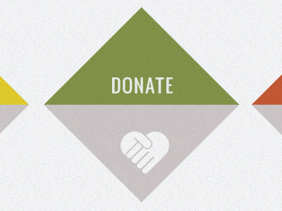 Donate buttons diamonds donate hands triangles