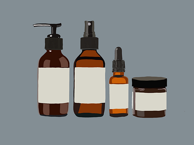 Skincare illustration packaging products skin care skincare