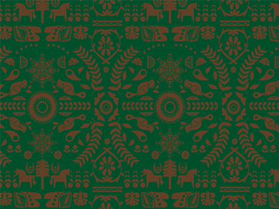 Evergreen Pattern folk art illustration pattern