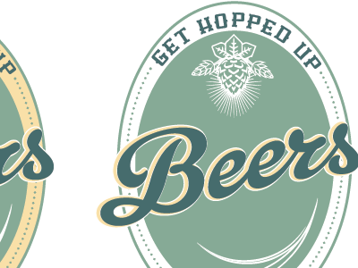 Get Hopped Up beer hops label type