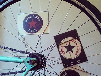 Spoke Card: Printed all star bike card converse fixed gear fixie gears spoke