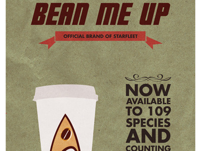 Bean Me Up coffee poster texture type