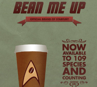 Bean Me Up 2 coffee poster star trek type