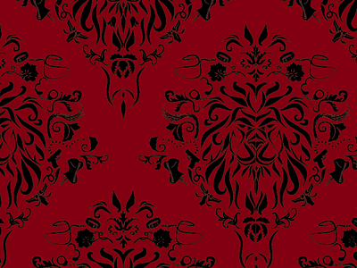 The Lion damask lion pattern