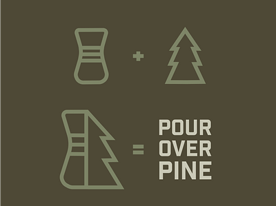 Pourover Pine Logo branding coffee logo pine trees wood