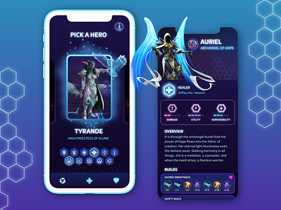 Heroes Of The Storm Builds App app brand design builds clean color concept design dribble flat hots interface ios minimal mobile simple ui uidesign ux