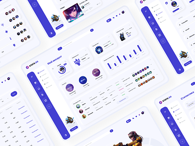 Service for eSports gamers | Stats.GG clean color concept dashboard design esports flat games interface minimal neomorphism simple ui uidesign ux