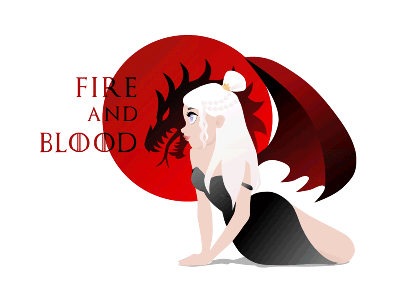 Daenerys Targaryen - Dracarys! 2d ae after effects animation character daenerys design game of throne gif illustration loop motion motion graphics motiondesign simple sketch targaryen ui ux vector