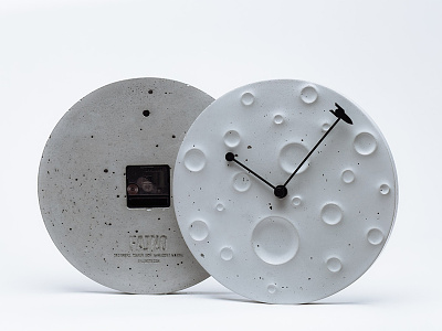 Around the moon in 60 minutes clock concrete decor design fajno fajnodesign moon rocket tsarukahmadova watch