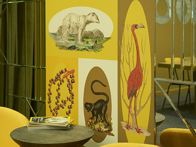 Fern wallpaper art color decor dribble illustration interior invite panno pattern print tsarukahmadova wallpaper