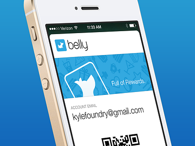 Belly Passbook for iOS7 belly blue card clean flat ios7 iphone passbook simple white