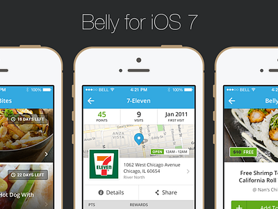 Belly for iOS 7 5s 7 app apple belly clean flat ios ios7 iphone loyalty ui