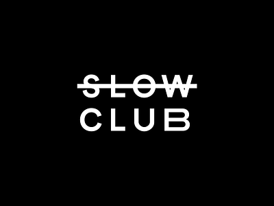 Slow Club Branding black blackandwhite branding clean club grid logo logotype minimal mirror simple white