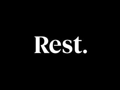 Rest Goods Branding black blackandwhite branding clean logo logotype minimal period serif simple white