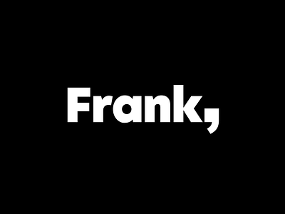 Frank Branding app black blackandwhite branding comma logo logotype name sans serif sanserif social justice startup white