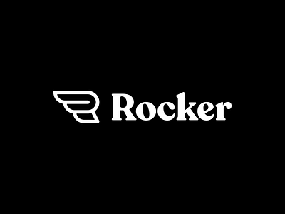 Rocker Branding automobile black blackandwhite branding clean logo logomark logotype motorcycle recoleta serif simple vintage white wing