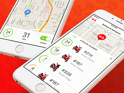 I LOVE SCOOT! app blur clean flat ios iphone list map motorcycle red scoot scooter