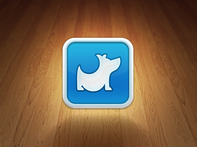 Belly App Icon app belly blue border detail dog gloss icon ios logo retina shiny white